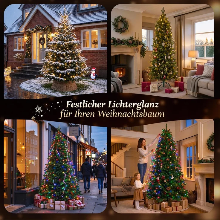 SALCAR 3m Christbaumbeleuchtung mit Ring und 10 Girlande – Bild 8