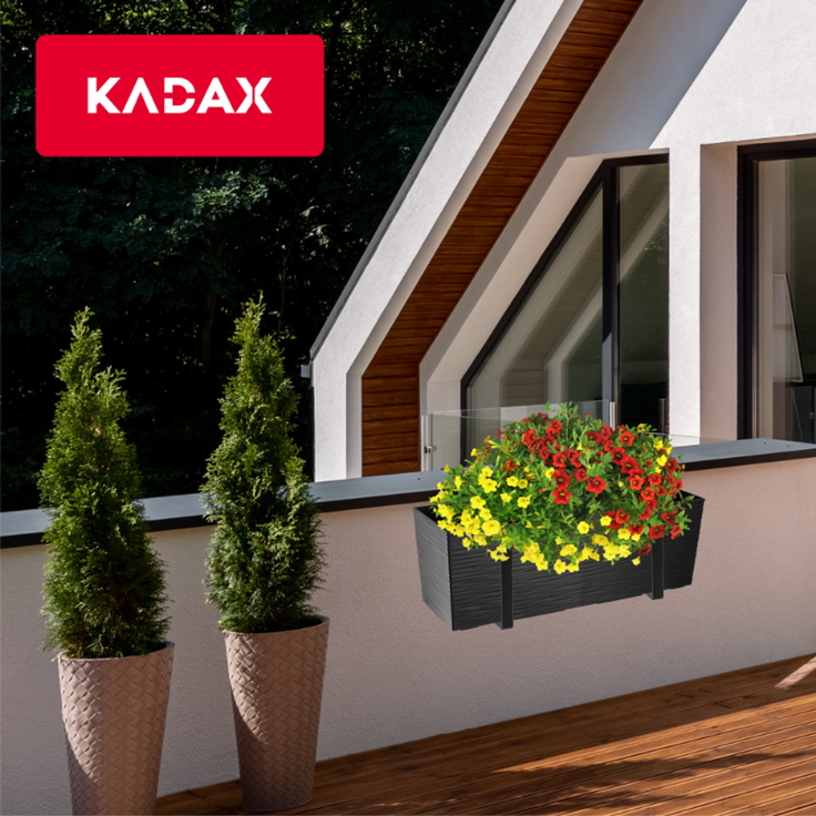 KADAX Blumentopf Balkonkastengriffe 19x56cm Schwarz – Bild 9