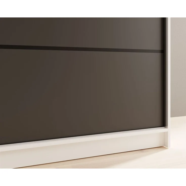 Schiebetürenschrank Schrank BONNY in Weiss- Schwarz matt 180x215x58 cm – Bild 2