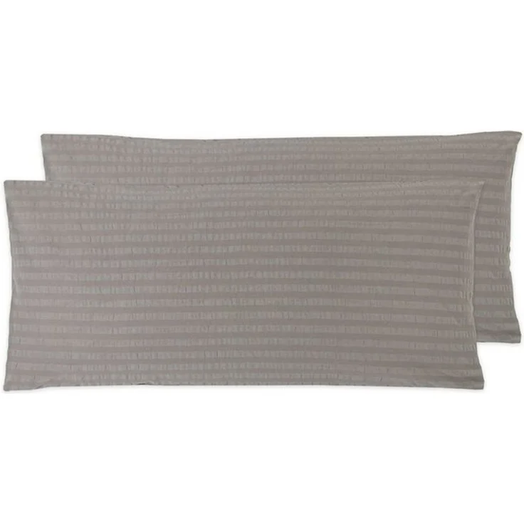 ZOLLNER Kissenbezug, (2 Stück), 40 x 80 cm, 100% Baumwolle, vom Hotelwäschespezalisten, Seersucker – Bild 4