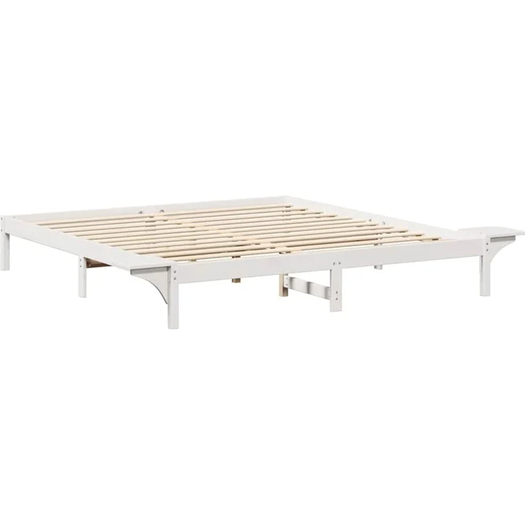 vidaXL Bettrahmen Weiß 180 x 200 cm Massives Kiefernholz 873179 – Bild 7