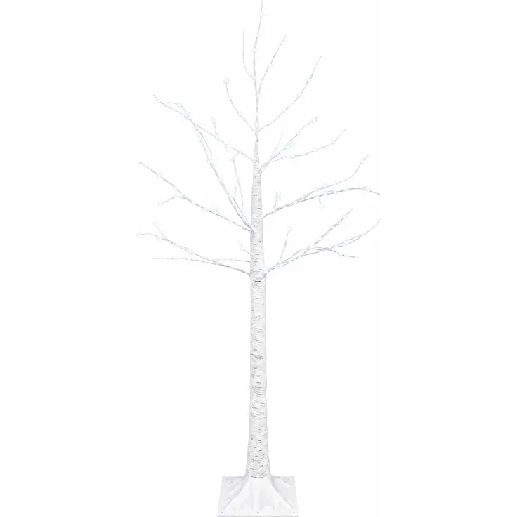 vidaXL Birken-Weihnachtsbaum Weiß 22 x 22 x 120 cm Kunststoff 174 LEDs 42055352 – Bild 2
