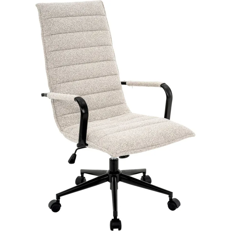 Carryhome 'NIKOLAS' Bürodrehstuhl, Stoff natur, 59 x 110 x 75.5 cm, 140 kg belastbar, höhenverstellbare Armlehnen