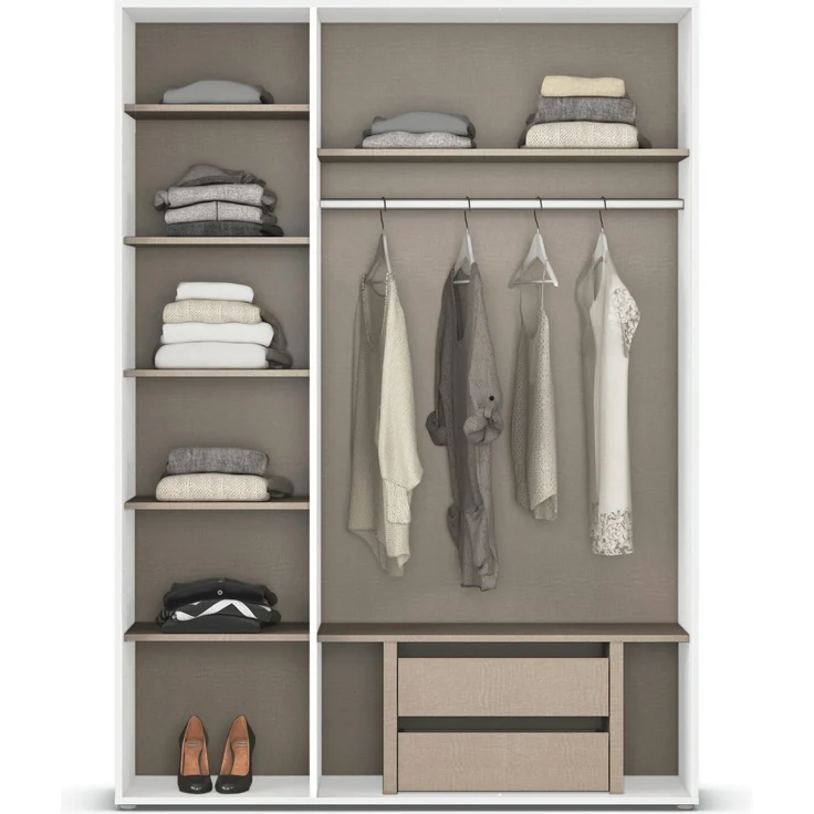 Rauch Möbel 'Voyager' Kleiderschrank, Holz, Grau Metallic, Zubehör Premium, Breite 140 cm | ohne Schubladen – Bild 5