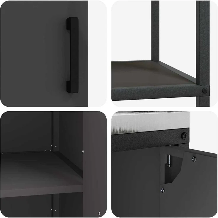 vidaXL Aufbewahrungsset für die Küche HATTEM 3 stk. Schwarz 3392694 – Bild 12