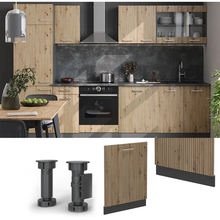 Geschirrspülblende R-Line Artisan-Eiche 60 cm ohne Arbeitsplatte Vicco – Bild 3