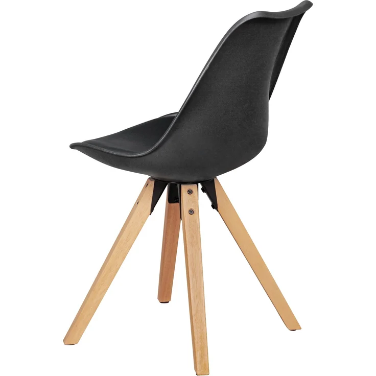 Wohnling 2er-Set Esszimmerstühle Skandinavische Stühle mit Holzbeinen schwarz – Bild 12