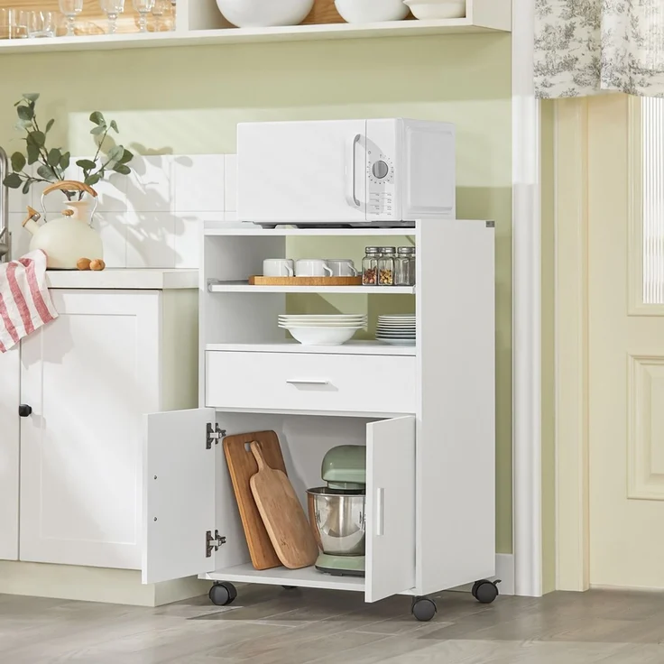 SoBuy FSB09-W Küchenwagen, Spanplatte, Melamin, Weiß, 59 x 92 x 40 cm – Bild 2