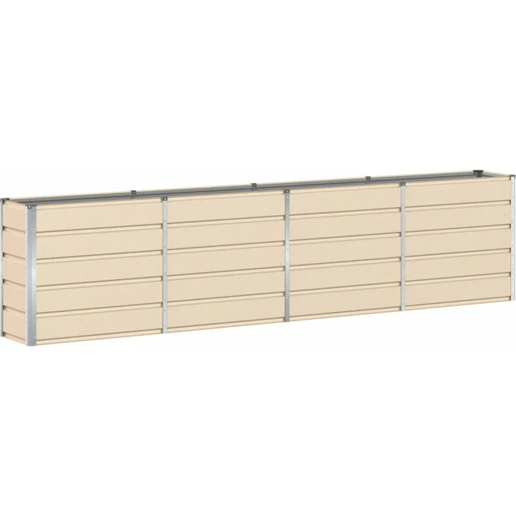 vidaXL Pflanzkübel Elfenbein 160 x 40 x 75 cm Stahl 42018087 – Bild 1