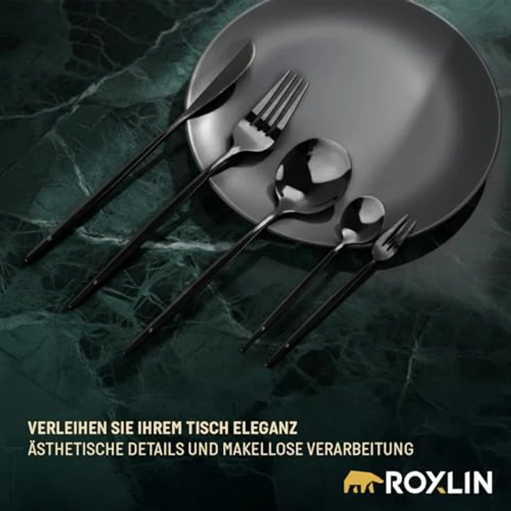 Roxlin Besteck-Set 30-teiliges Edelstahl-Besteckset modern & elegant 4 Farbe – Bild 3