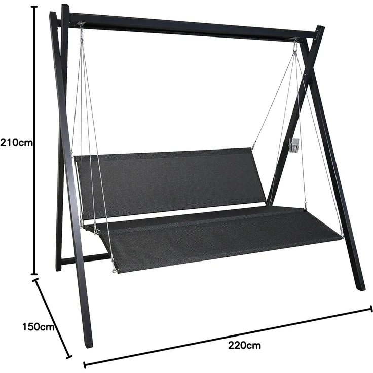 Angerer Freizeitmöbel GmbH Hollywoodschaukel Relax Smart - Gartenschaukel Made in Germany - Schaukel zum Sitzen, Liegen und Entspannen - einfache Montage (Beige) – Bild 5