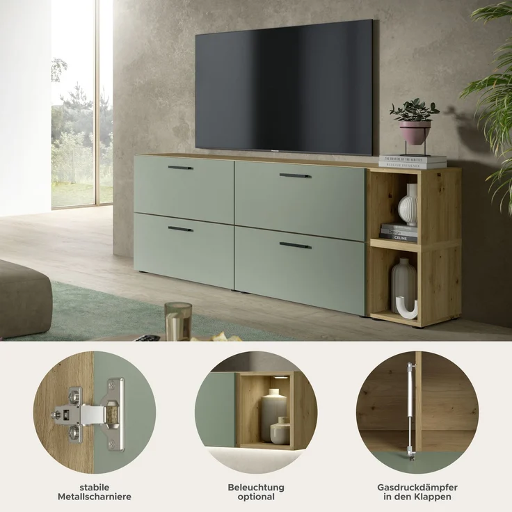 The One Wohnkombination in Smoke Green Nachbildung – Bild 7