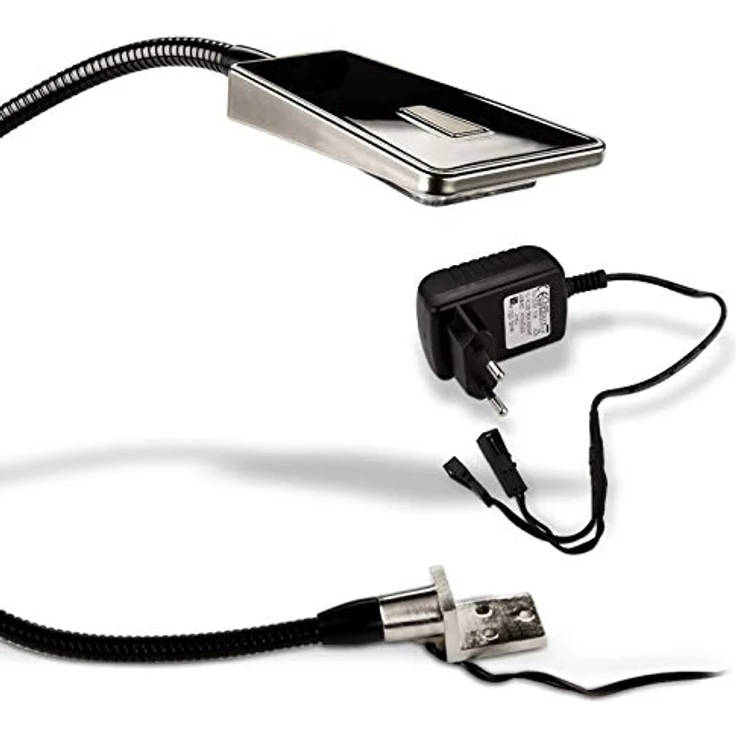 SO-TECH LED Bettleuchte Luminoso Schwarz, dimmbare Schwanenhals Leuchte mit 2 W, warmweiß, 30 LEDs, inkl. Netzteil und Montagematerial – Bild 2