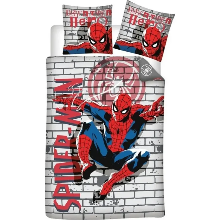 MARVEL Bettwäsche Marvel Spiderman Kinder Bettwäsche 2tlg. Set, 2 teilig, Bettdeckenbezug 135-140x200cm Kissenbezug 65x65 cm