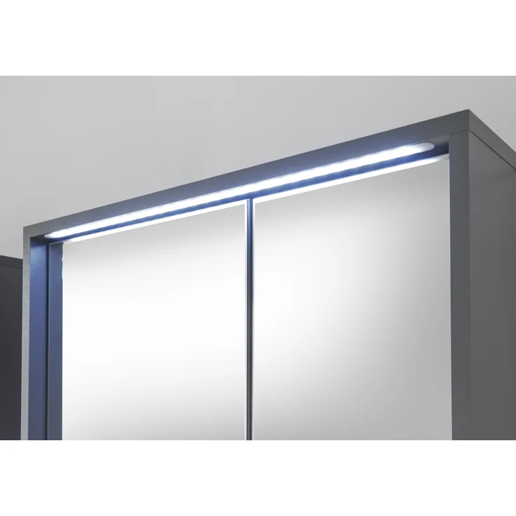 Badezimmerspiegelschrank >Lucera< in Grau aus Glas - 60x75x20cm (BxHxT) – Bild 4