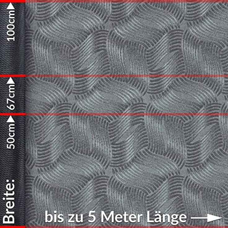 ANRO Küchenläufer JULIANNA Premium Teppichläufer, Grau, 50x100 cm, Velours, 3 mm Höhe, Trittschalldämmend, Fußbodenheizungsgeeignet – Bild 4