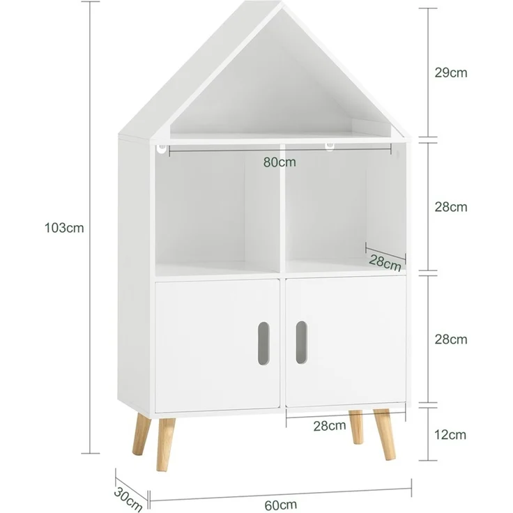 SoBuy KMB58-W Kinderregal, MDF, Lackiert, Weiß, 60 x 103 x 30 cm – Bild 3