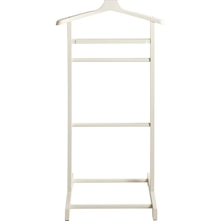 Haku Herrendiener Anzugständer aus Bambus, cremeweiß lackiert, Stummer Diener fürs Schlafzimmer, 48x36x97 cm – Bild 4