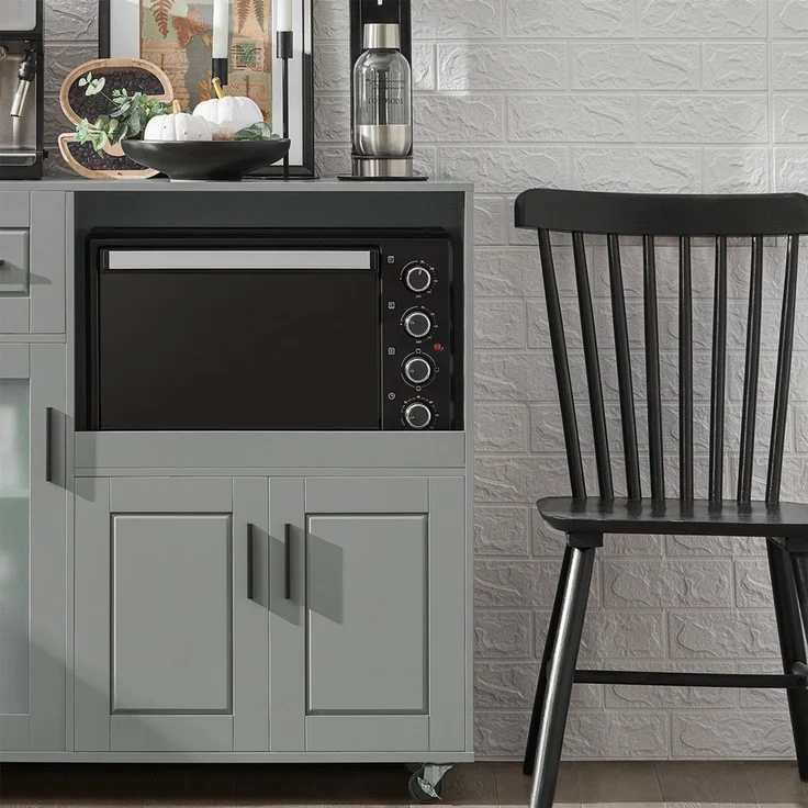 SoBuy FSB78-HG Kücheninsel, MDF, Lackiert, Grau, 89 x 89 x 40 cm – Bild 5