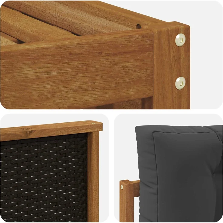 vidaXL Outdoor-Sofagarnitur 5 stk. 4-Sitzer Natur und Anthrazit 3383225 – Bild 5