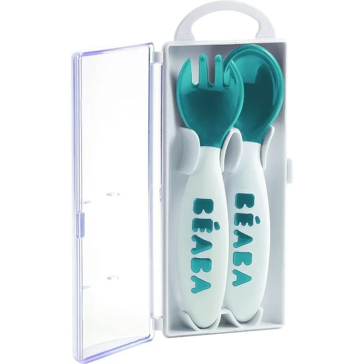 Beaba Ergonomisches Besteck Blau Blau – Bild 3