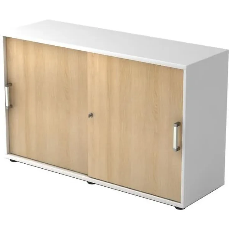 Schiebetürschrank 2OH 120cm CE Weiß / Eiche