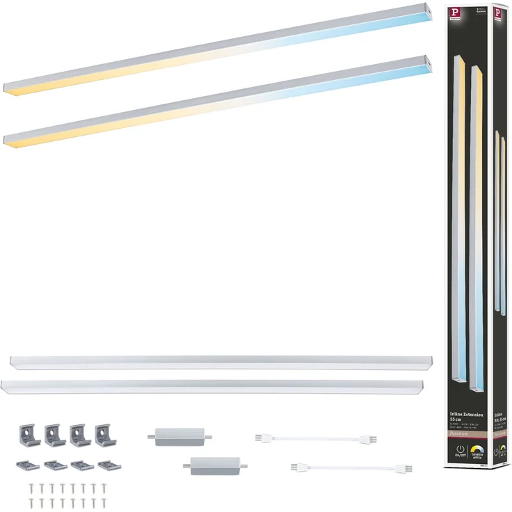 Paulmann LED Lichtleiste Inline Erweiterung chrom matt 55 cm TW 2er Set – Bild 6