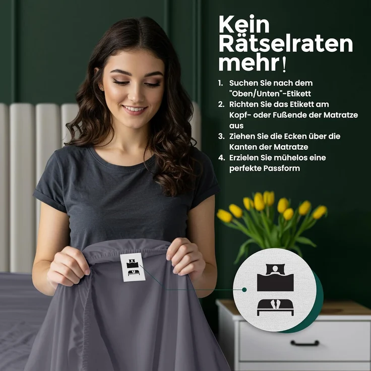 Utopia Bedding - Spannbettlaken 140x200 cm Bis 30 cm - Grau - Gebürstete Mikrofaser Spannbetttuch - Oeko Tex Standard 100 – Bild 5