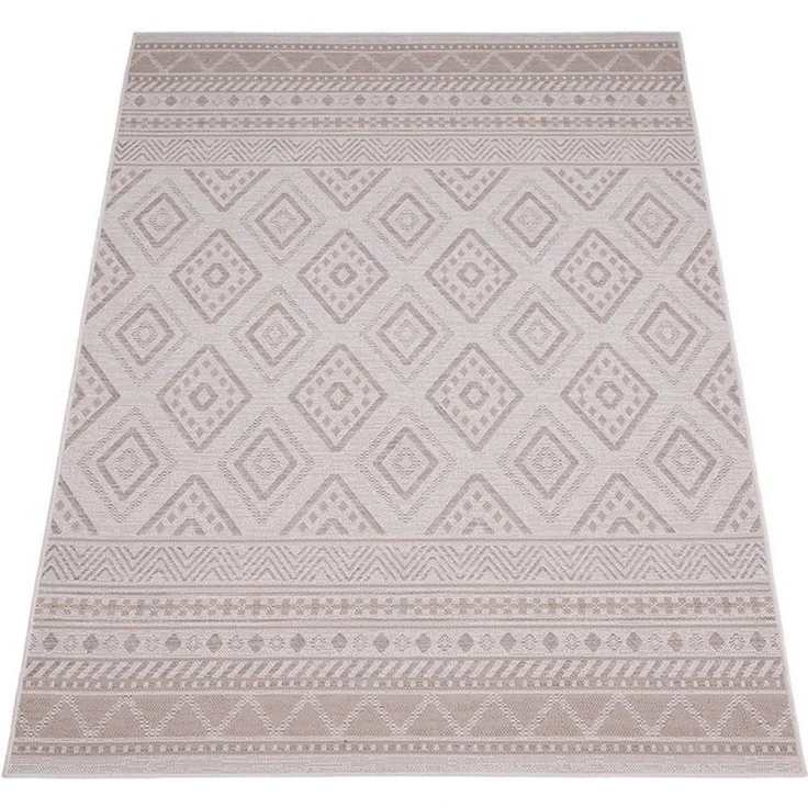 Paco Home In-& Outdoor Teppich Balkon Terrasse Küchenteppich Modernes Boho Ethno Muster, Grösse:160x220 cm, Farbe:Beige 2 – Bild 4