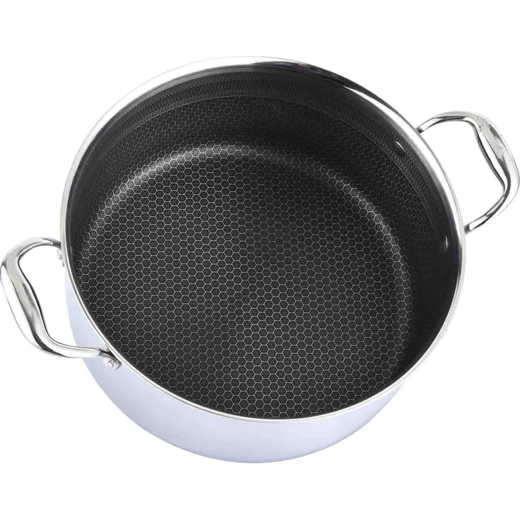 Ø24cm Kochtopf Edelstahl Induktion Topf mit Glasdeckel Anti Haft Kratzfest Rostfrei – Bild 2