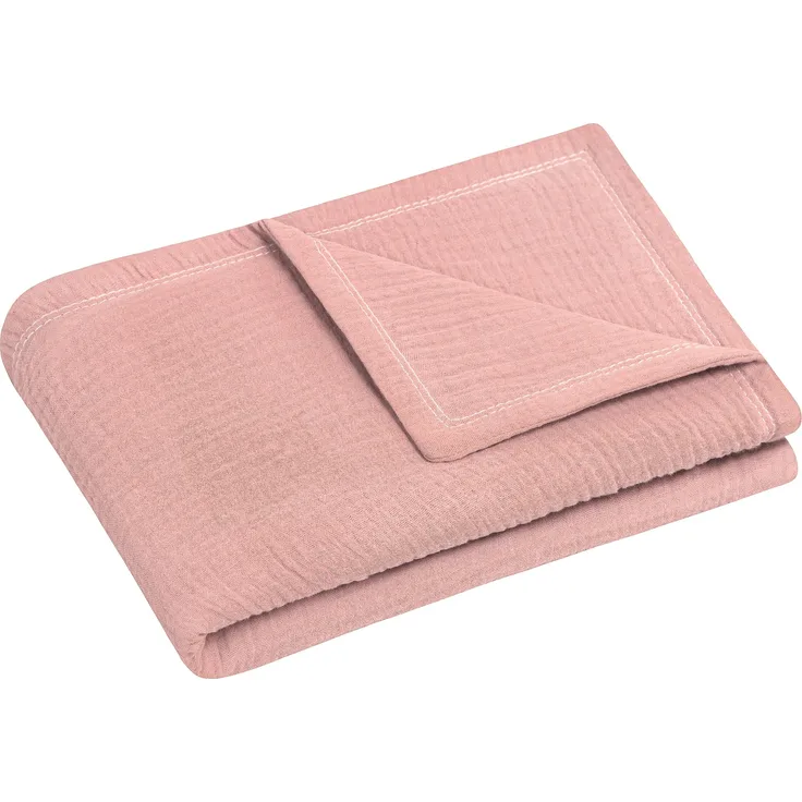 Julius Zöllner Kuscheldecke Musselin, 100% Musselin-Baumwolle dusty rose, 70/100