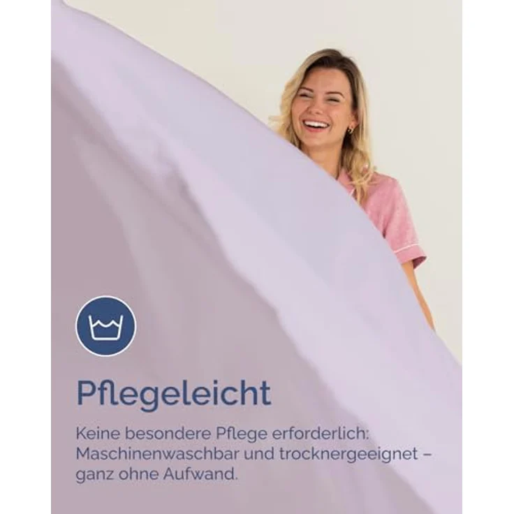 Spannbettlaken 80x200 cm Lavendel - 30cm (12") Tiefe Tasche - Premium Mikrofaser Spannbetttuch - Weich, Knitter- und Bügelfrei - Atmungsaktiv, Hypoallergen und Oeko-TEX Standard 100 Zertifiziert – Bild 7