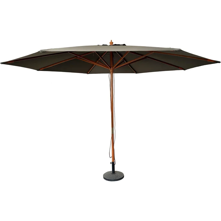 Sonnenschirm Ø 4m Schirm Marktschirm Gartenschirm Holzgestell UV15 Steingrau
