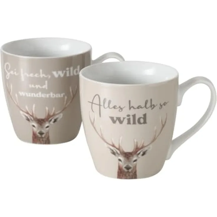 BOLTZE GRUPPE GmbH Tasse Boltze Kaffeebecher Wild 2er-Set 2051930, 2-tlg.