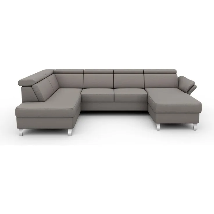 sit&more Wohnlandschaft Vincenzo U-Form, inklusive Kopfteilverstellung, wahlweise mit Bettfunktion, Bettkasten