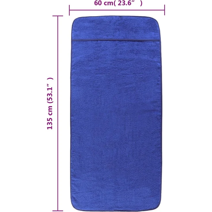 vidaXL Strandtücher 2 Stk. Königsblau 60x135 cm Stoff 400 GSM 362677 – Bild 8