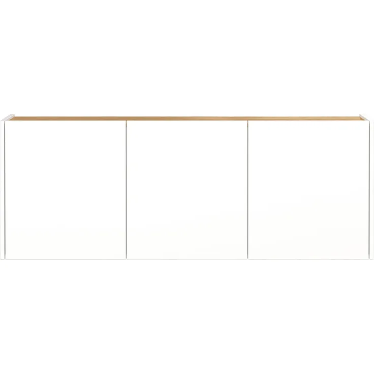 Germania Schuhschrank 1345-513 GW-Libbiano, in Weiß/Navarra-Eiche-Nb, mit geringer Tiefe, 138 x 52 x 25 cm (BxHxT)