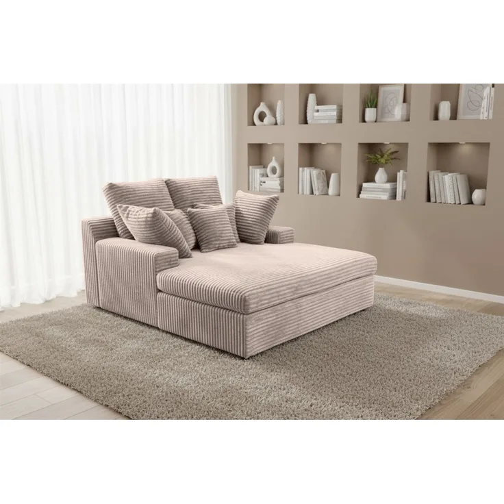 Lounge Chaiselongue AROSA Liege in Stoff Tilia Hellgrau