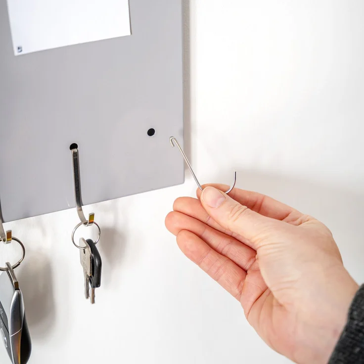 Magnettafel aus Metall, beschreibbar, viel Zubehör, hellgrau lackiert – Bild 8