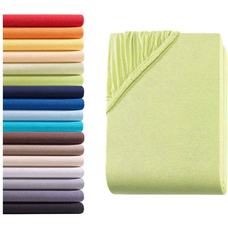 Hometex Premium Textiles Spannbettlaken Jersey Spannbettlaken 100% Baumwolle, Jersey, Gummizug: Rundumgummizug, Premium-Jersey Matratzenhöhe bis 23 cm – Bild 1