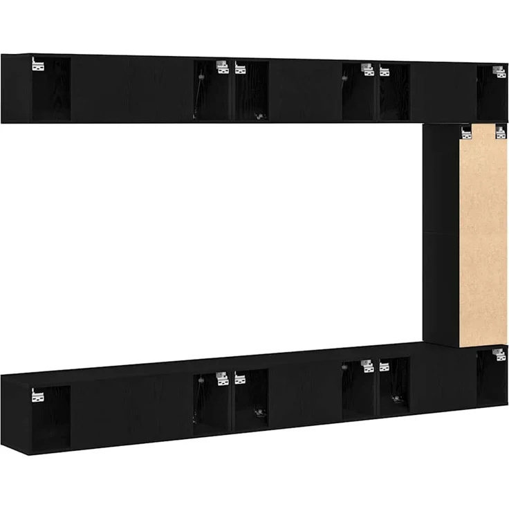 vidaXL TV-Schrankset 9 pcs Schwarz Eichen-Optik Holzwerkstoff 3333058 – Bild 7