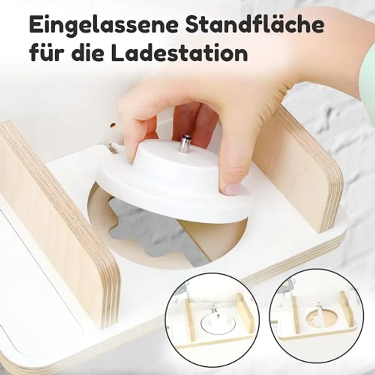 stadtecken Holzregal für Musikbox I passend für die Toniebox und ca. 35 Tonies I Perfekte Aufbewahrung im Kinderzimmer I zum Aufstellen oder Aufhängen (Oben) – Bild 9