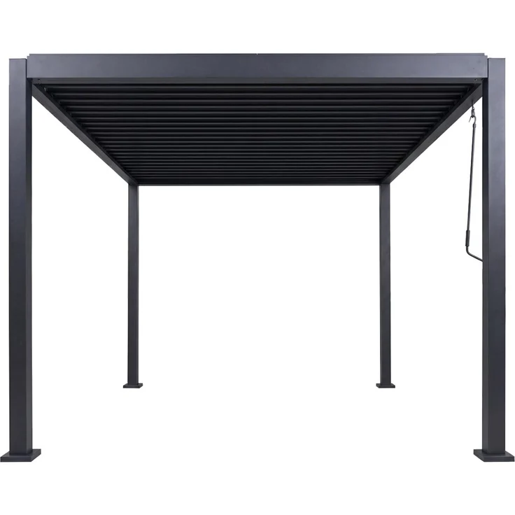 Pergola HWC-P65, Terrassenüberdachung Gartenpavillon Lamellen-Pavillon, 10cm-Aluminium-Gestell 3x3m ~ anthrazit – Bild 8