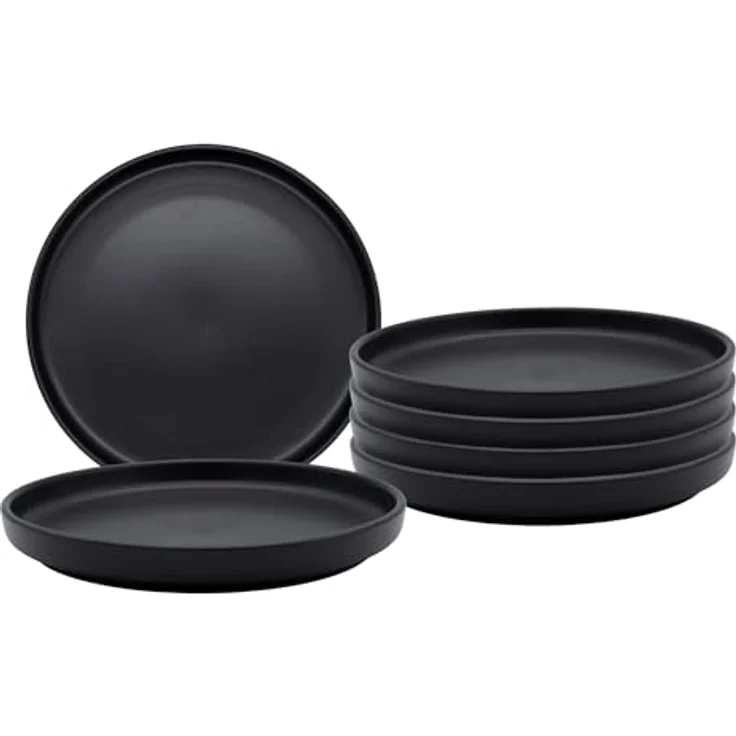 Spetebo Tafelservice Feinkeramik Service schwarz matt - 6er Set (1-tlg), 6 Personen, Feinkeramik, für Backofen und Mikrowelle geeignet – Bild 2