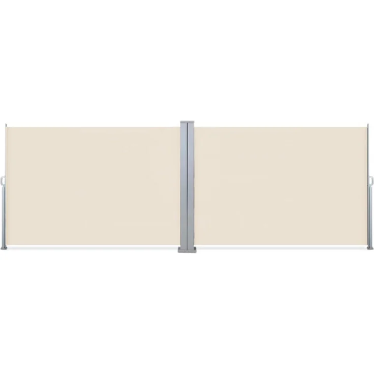 SVITA Doppelseitenmarkise ausziehbar freistehend Sichtschutz 600x160 cm Beige – Bild 5