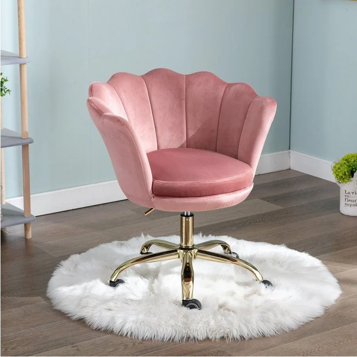 WAHSON OFFICE CHAIRS Loungesessel Bürostuhl Kunstfell Drehstuhl mit Rollen – Bild 2