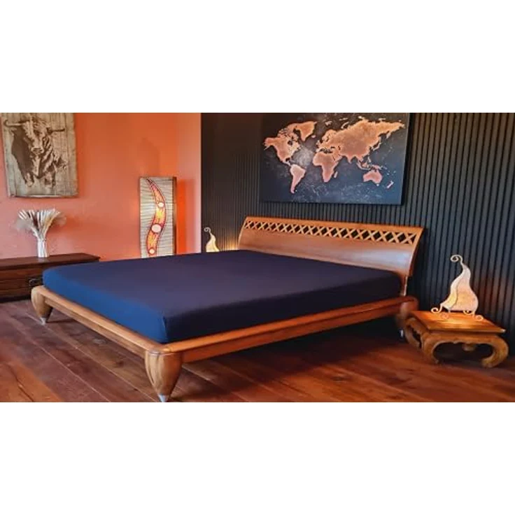 AVANTGARDE Premium SPANNBETTLAKEN - 140x200-160x220-40cm Steg - auch für Boxspringbett & Wasserbett - Spannbetttuch, sehr Gute ca. 170g/m² - Bettlaken 100% Jersey Baumwolle, ÖKO-TEX (16 Schwarz) – Bild 6