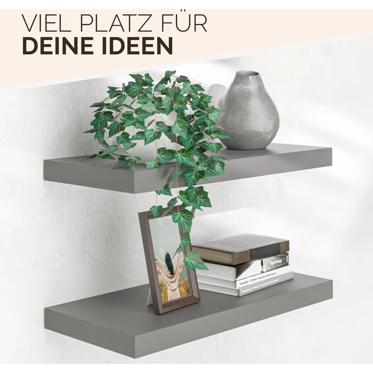 CASARIA® 3x Wandregal 110cm Holz Matt Grau Regal – Bild 4