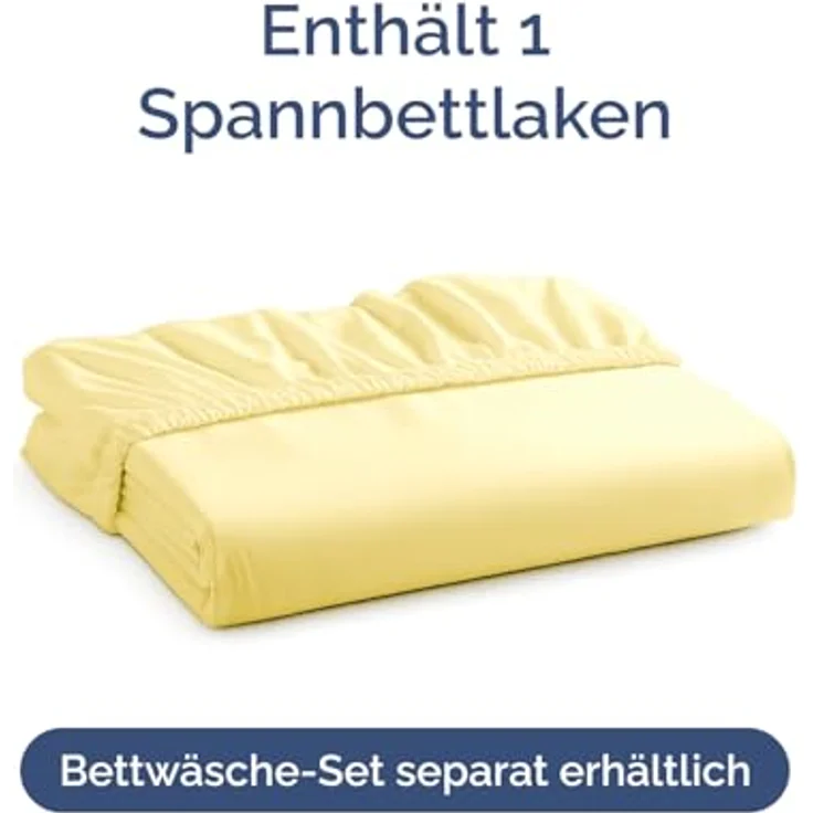 Spannbettlaken 120x190 cm Gelb - 40cm (16") Zoll Tiefe Tasche - Premium Mikrofaser Spannbetttuch - Weich, Knitter- und Bügelfrei - Atmungsaktiv, Hypoallergen und Oeko-TEX Standard 100 Zertifiziert – Bild 4