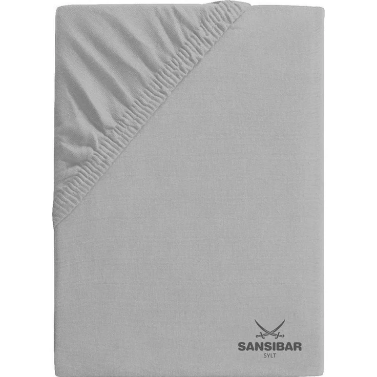 Sansibar Sylt Spannbettlaken Spannbettlaken "Sansibar Jersey Bettlaken“ Premium Qualität, Gummizug: rundum, mit hochwertigem Sansibar Logo-Druck, Fähnchen am Steg, Rundumgummizug – Bild 1